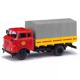 Busch 95186 IFA W50 FP ponyvás teherautó, MINOL (H0)