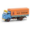 Busch 95303 IFA W50 L SP ponyvás teherautó, Fruchtsäfte Dodow (H0)