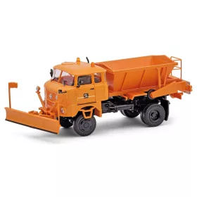   Busch 95400 IFA W50 LA D035 hótoló teherautó, útszóró adapterrel - Leipziger Stadtreinigung Winterdienst, 1988 (H0)