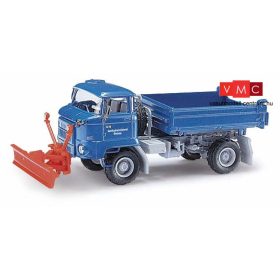 Busch 95533 IFA L60 3SK billencs, hótolólappal, kék - Autobahnmeisterei Dessau (H0)