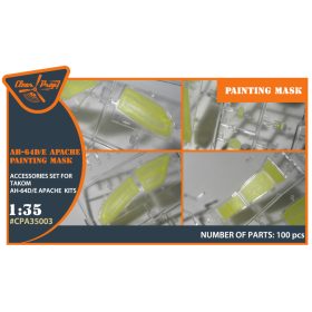   Clear Prop CPA35003 AH-64D/E Apache painting mask on "yellow kabuki paper" for TAKOM kit (1/35) maszkolósablon