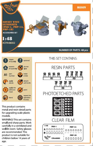 Clear Prop CPA48002 WWII gun sights (PAK-1, PBP-1A, PBP-1B) (1/48)
