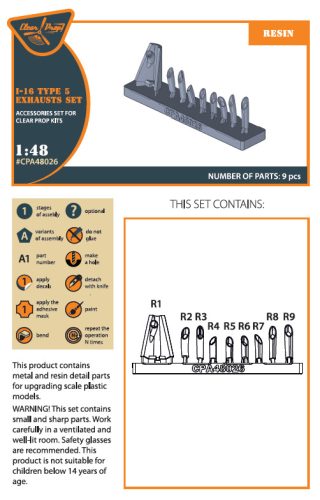 Clear Prop CPA48026 I-16 type 5 resin exhausts for CP kits (1/48)