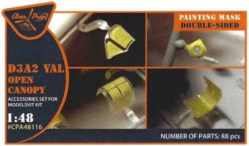 Clear Prop CPA48116 D3A2 Val Open Canopy mask for Wingsy Kits (1/48) maszkolósablon