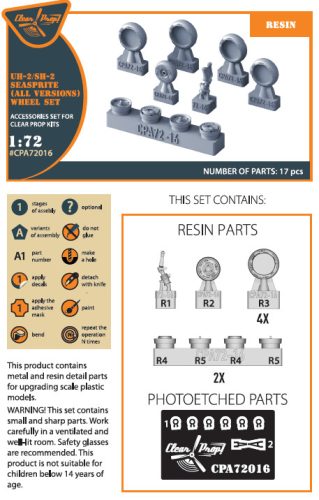 Clear Prop CPA72016 UH-2 A/B SEASPRITE (all versions) wheel set for CP kits CP72002/CP72017/CP72018 (1/72)