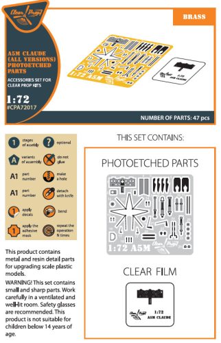 Clear Prop CPA72017 A5M Claude (all versions) PE parts for CP kits CP720016/CP72008/CP72009/CP72010 (1/72)