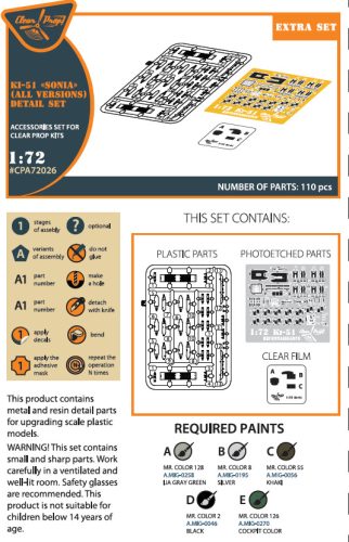 Clear Prop CPA72026 Ki-51 Sonia detail set (all versions) for CP kits CP72011/CP72012/CP72013 (1/72)