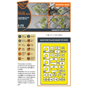   Clear Prop CPA72065 North American P-51B/C Mustang painting mask on "yellow kabuki paper" for Arma Hobby kits (1/72) maszkolósablon