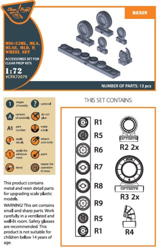 Clear Prop CPA72079 MiG-23ML, MLD, P, MLAE Wheel set (1/72)