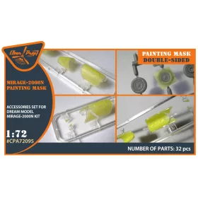   Clear Prop CPA72095 Mirage-2000N double-sided painting mask on "yellow kabuki paper" for Dream Model kits (1/72) maszkolósablon