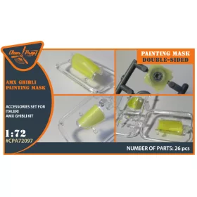  Clear Prop CPA72097 AMX Ghibli double-sided painting mask on "yellow kabuki paper" for Italeri kits (1/72) maszkolósablon