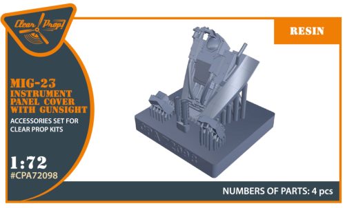 Clear Prop CPA72098 MiG-23 Instrument panel cover with gunsight  for CP kits (1/72)