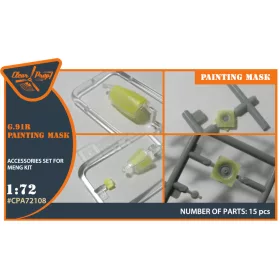   Clear Prop CPA72108 G.91R painting mask on "yellow kabuki paper" for MENG kits (1/72) maszkolósablon