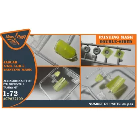   Clear Prop CPA72109 Jaguar A/GR.1/GR.3 painting mask on "yellow kabuki paper" for Italeri/Revell/Tamiya kits (1/72) maszkolósablon