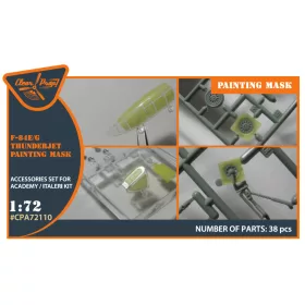   Clear Prop CPA72110 F84E/G Thunderjet painting mask on "yellow kabuki paper" for Italeri/Academy kits (1/72)