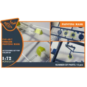   Clear Prop CPA72111 F4U-4B/7 Corsair painting mask on "yellow kabuki paper" for Italeri kits (1/72)