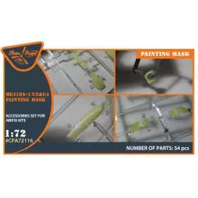   Clear Prop CPA72116 Me-410 B-1/U2/U4/R4 painting mask on "yellow kabuki paper" for Airfix kit (1/72)