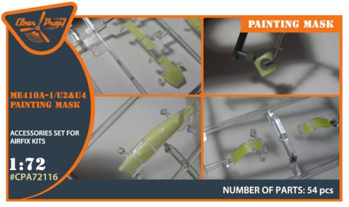 Clear Prop CPA72116 Me-410 B-1/U2/U4/R4 painting mask on "yellow kabuki paper" for Airfix kit (1/72)