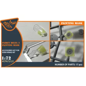   Clear Prop CPA72121 Fairey Delta 2  painting mask on "yellow kabuki paper" for Dora Wings kit (1/72)
