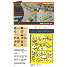   Clear Prop CPA72122 Mirage 2000D double-sided painting mask on "yellow kabuki paper" for Modelsvit kit 72075 (1/72)