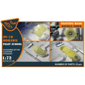   Clear Prop CPA72128 OV-1B Mohawk "Pilot School" painting mask on "yellow kabuki paper" for CP kit CP72038 (1/72)