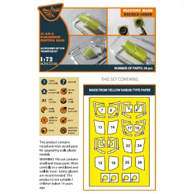   Clear Prop CPA72130 K-8/JL-8 Karakorum double-sided painting mask on "yellow kabuki paper" for Trumpeter kit (1/72)