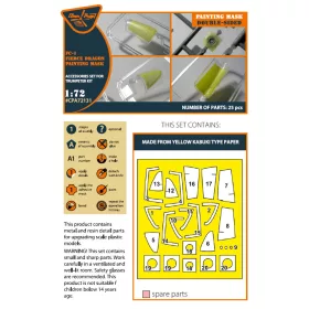   Clear Prop CPA72131 FC-1 Fierce Dragon double-sided painting mask on "yellow kabuki paper" for Trumpeter kit (1/72) maszkolósablon