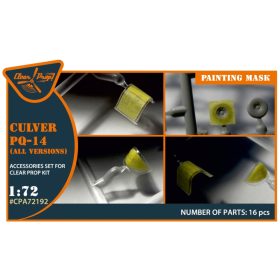   Clear Prop CPA72192 Culver PQ-14 (all versions) painting mask on "yellow kabuki paper" for CP kits (1/72) maszkolósablon