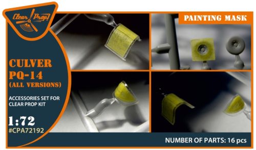 Clear Prop CPA72192 Culver PQ-14 (all versions) painting mask on "yellow kabuki paper" for CP kits (1/72) maszkolósablon