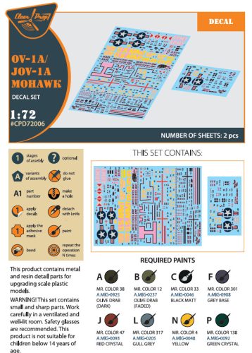 Clear Prop CPD72006 OV-1 A/JOV-1A Mohawk decal set (1/72)