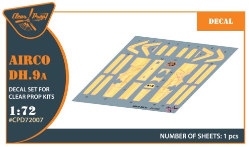 Clear Prop CPD72007 Airco DH.9a decal set  for CP kits (1/72)