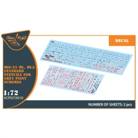   Clear Prop CPD72010 MiG-23ML, MLA standard stencils for grey paint schemes for CP kits and other (1/72) matrica készlet