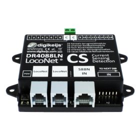   DIGIKEIJS DR4088LN-CS Vágányfoglaltság visszajelentő 16-csatornás S88N/LocoNet feedback modul