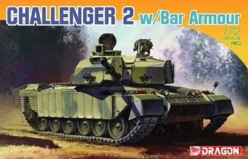 Dragon 7287 Challenger 2 tank w/BAR Armour 1/72 harckocsi makett