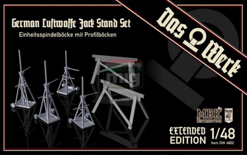 DW48002 1/48 Luftwaffe Jack Stand Set with Saw Horses - Extended Edition