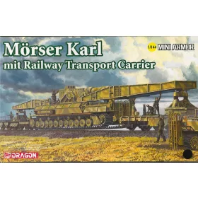   Dragon_14132 Morser Karl mit Railway Transporter Carrier (1/144)