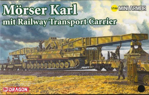 Dragon_14132 Morser Karl mit Railway Transporter Carrier (1/144)