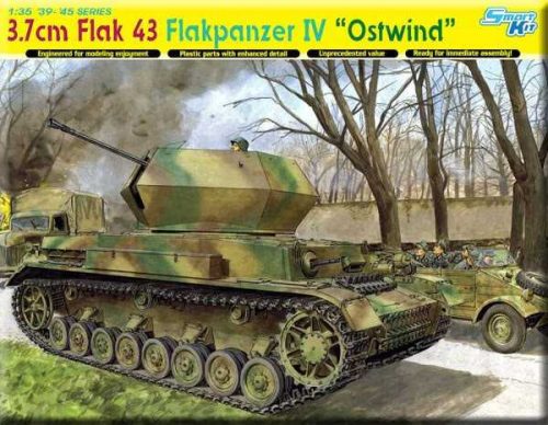 Dragon 6550  3.7cm FLAK 43 FLAKPANZER IV "OSTWIND" (SMART KIT) (1/35) tank makett