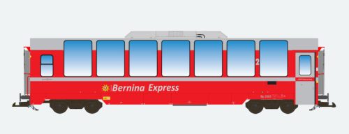 ESU 36362 Személykocsi, négytengelyes Panoramawagen, Api 1305, piros, Bernina Express, RhB (E