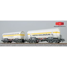   ESU 36526 Gázszállító négytengelyes teherkocsi-pár, ZAG 620, Frankf. Kohlensäure / AGEFKO, DB (E3) (H0)