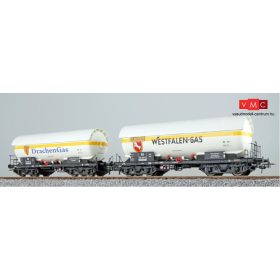   ESU 36530 Gázszállító négytengelyes teherkocsi-pár, ZAG 620, Westfalen Gas / Drachen Gas, DB (E3) (H0)
