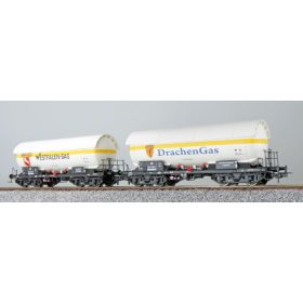   ESU 36536 Gázszállító négytengelyes teherkocsi-pár, ZAG 620, Westfalengas/Drachengas, DB (E3) (H0)
