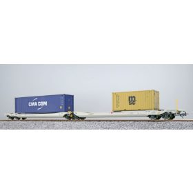   ESU 36545 Konténerszállító iker-teherkocsi Sdggmrs, 2 db konténerrel - CMA / MSC, AAE (E6) (H0)