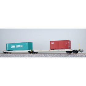   ESU 36548 Konténerszállító iker-teherkocsi Sdggmrs, 2 db konténerrel - CAI / China Shipping, AAE (E6) (H0)