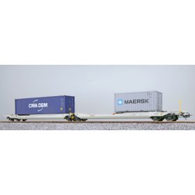   ESU 36549 Konténerszállító iker-teherkocsi Sdggmrs, 2 db konténerrel - CMA CGM / MAERSK, AAE (E6) (H0)