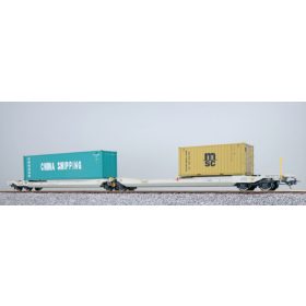   ESU 36550 Konténerszállító iker-teherkocsi Sdggmrs, 2 db konténerrel - MSC / China Shipping, AAE (E6) (H0)