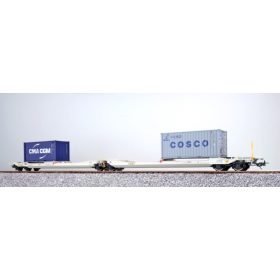   ESU 36555 Konténerszállító iker-teherkocsi Sdggmrs, 2 db konténerrel - Container CMAU 217007 + CBHU 351060, NL-RN (E6) (H0)