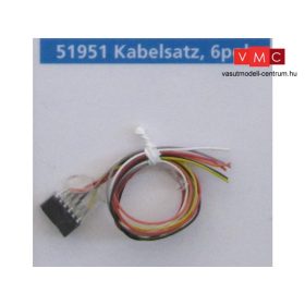 ESU 51951 Extravékony vezeték 6-tűs dekóderfoglalattal (NEM651), DCC szabványszínek, 30 c