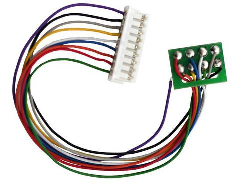 ESU 51953 Extravékony vezeték 8-tűs dekóderfoglalattal (NEM652), DCC szabványszínek, 30 cm vezetékkel (H0,TT,N)