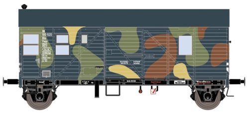 Exact-Train 23611 Tehervonati poggyászkocsi, Pwgs44, Bremen sorozat, álcafestéssel, DRG (E2) (H0)
